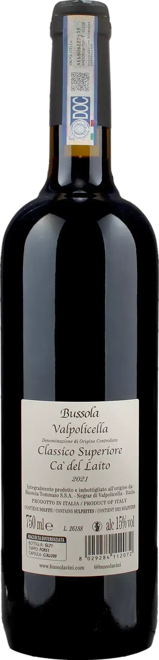 Tommaso Bussola Valpolicella Classico Superiore Ca' del Laito 2021