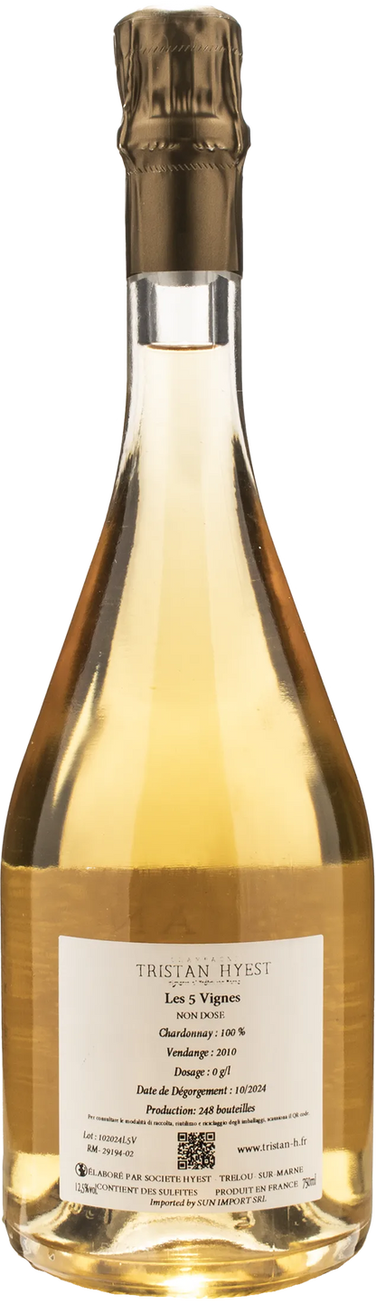 Tristan Hyest Champagne Les 5 Vignes Blanc de Blancs Brut Nature Millesime 2010