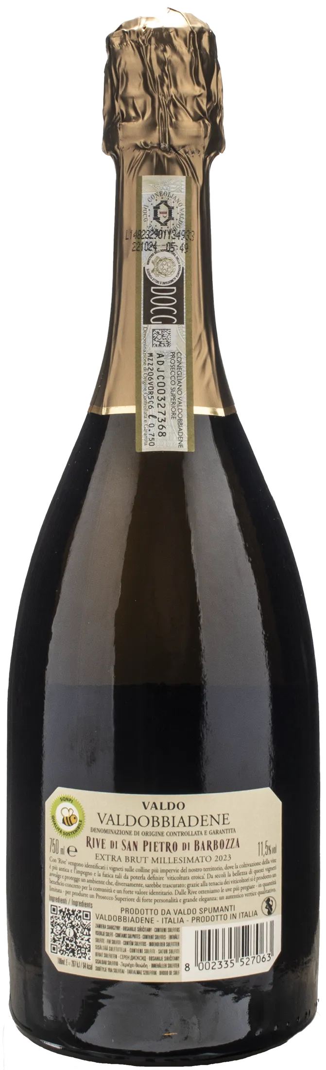 Valdo Valdobbiadene Le Rive di San Pietro di Barbozza Extra Brut 2023