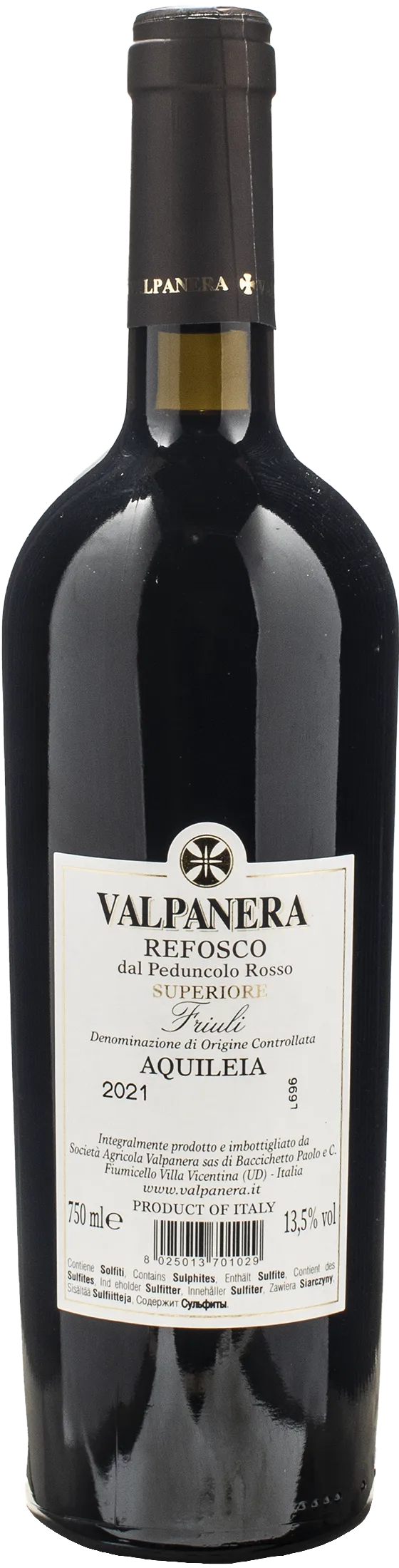 Valpanera Refosco dal Peduncolo Rosso Superiore Aquileia 2021