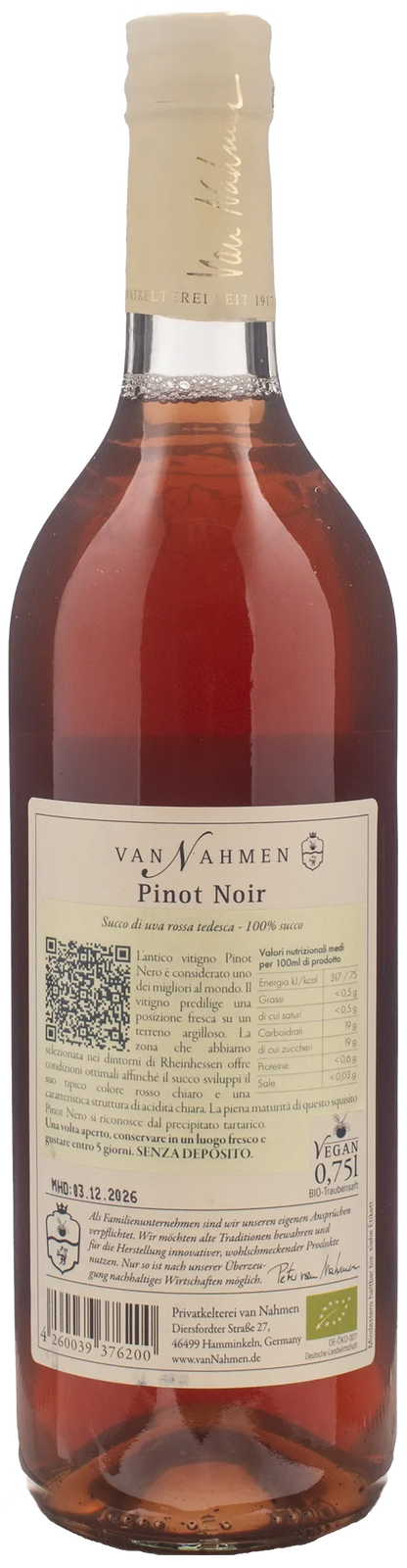 Van Nahmen Pinot Nero Zero Alcol