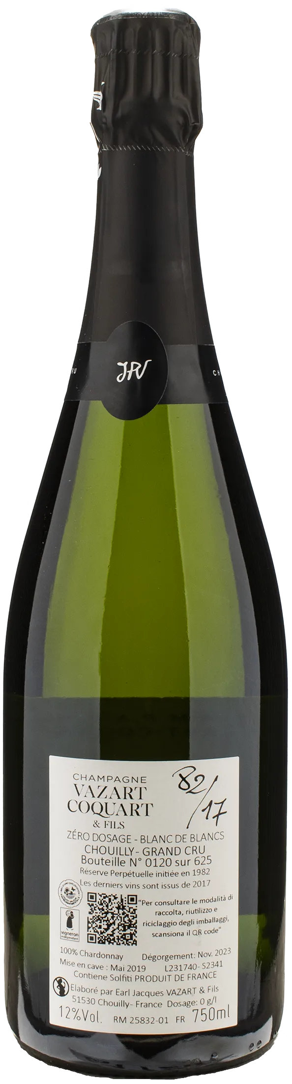 Vazart Coquart Champagne Grand Cru Blanc De Blancs Zero Dosage 82/17