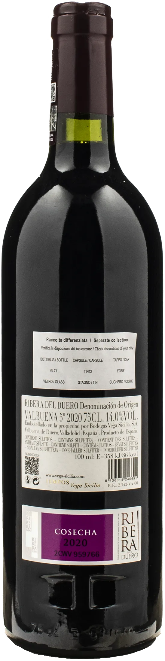 Vega Sicilia Ribera del Duero Valbuena 5° 2020