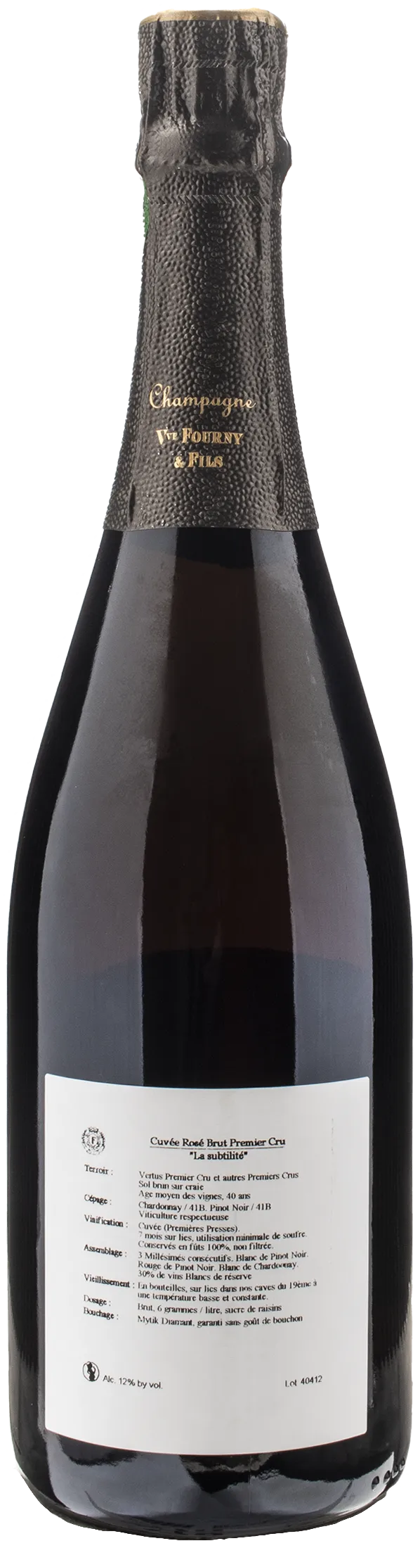 Veuve Fourny et Fils Champagne Rosè 1er Cru Vertus Brut "La Subtilitè"