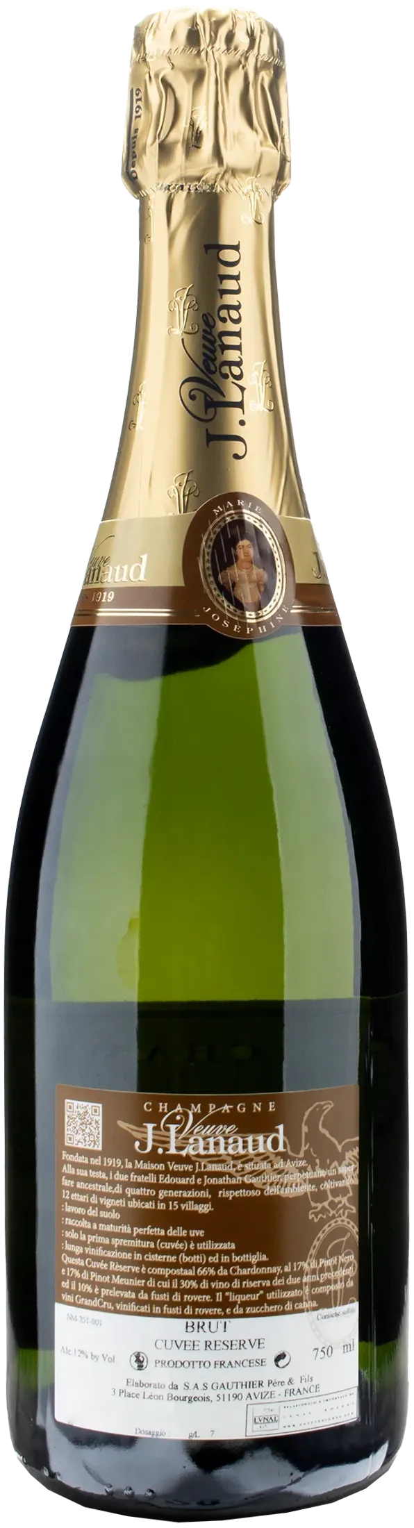 Veuve J. Lanaud Champagne Cuvée de Reserve Brut