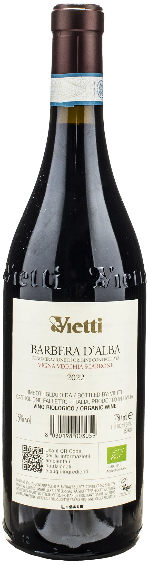 Vietti Barbera d'Alba Vigna Vecchia Scarrone 2022