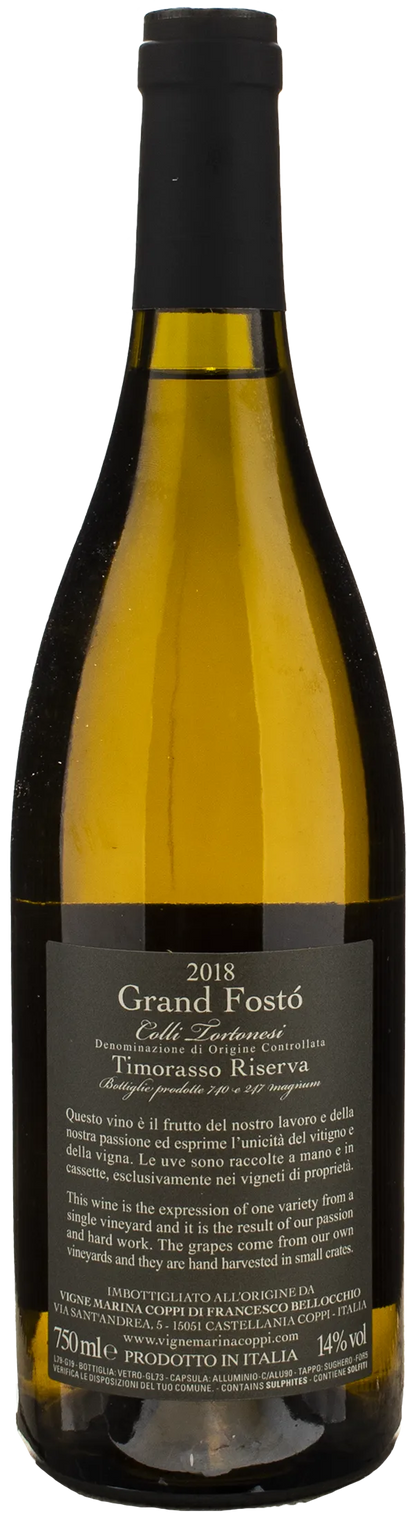 Vigne Marina Coppi Timorasso Grand Fostò Riserva 2018