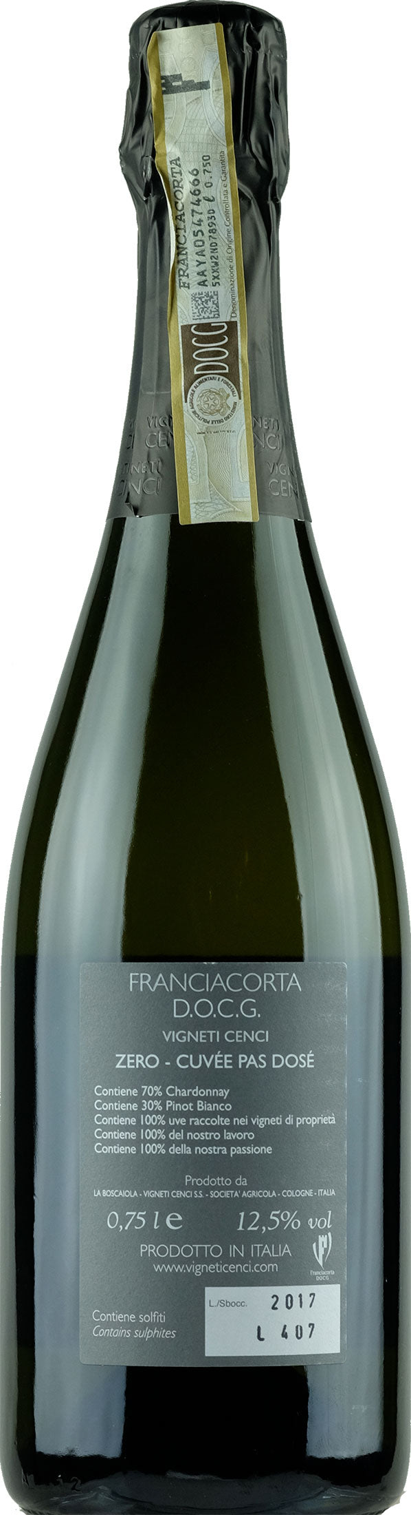 Vigneti Cenci Franciacorta Zero Cuvee Pas Dosè