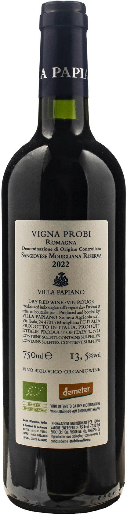 Villa Papiano Romagna Modigliana Riserva Probi di Papiano 2022