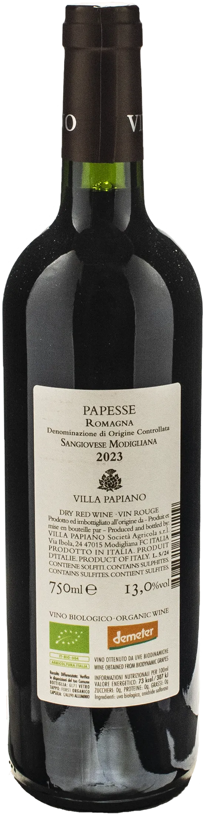 Villa Papiano Sangiovese Papesse 2023