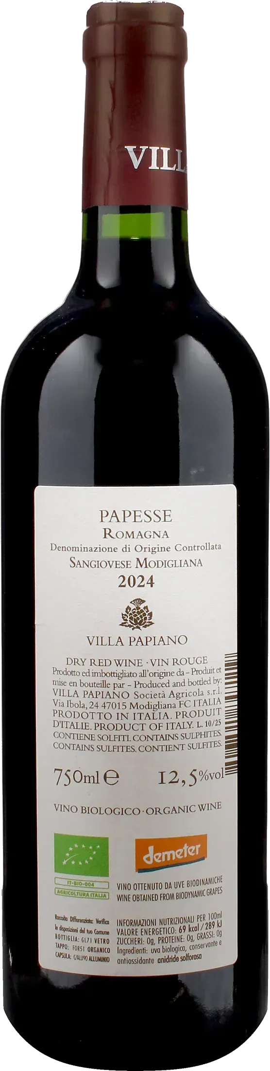 Villa Papiano Sangiovese Papesse 2024
