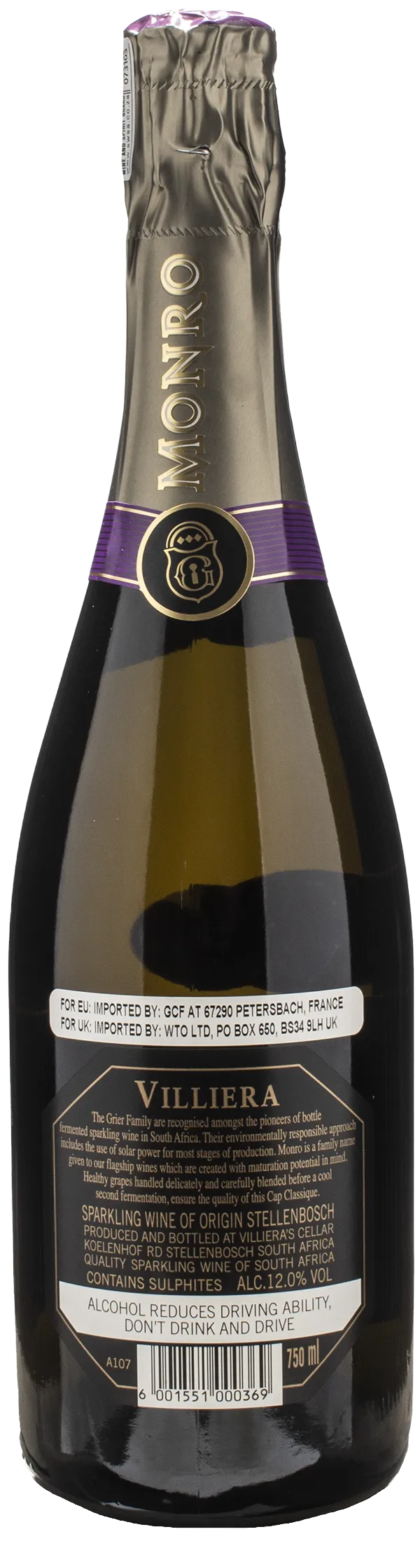 Villiera Wines Cap Classique Monro 2017