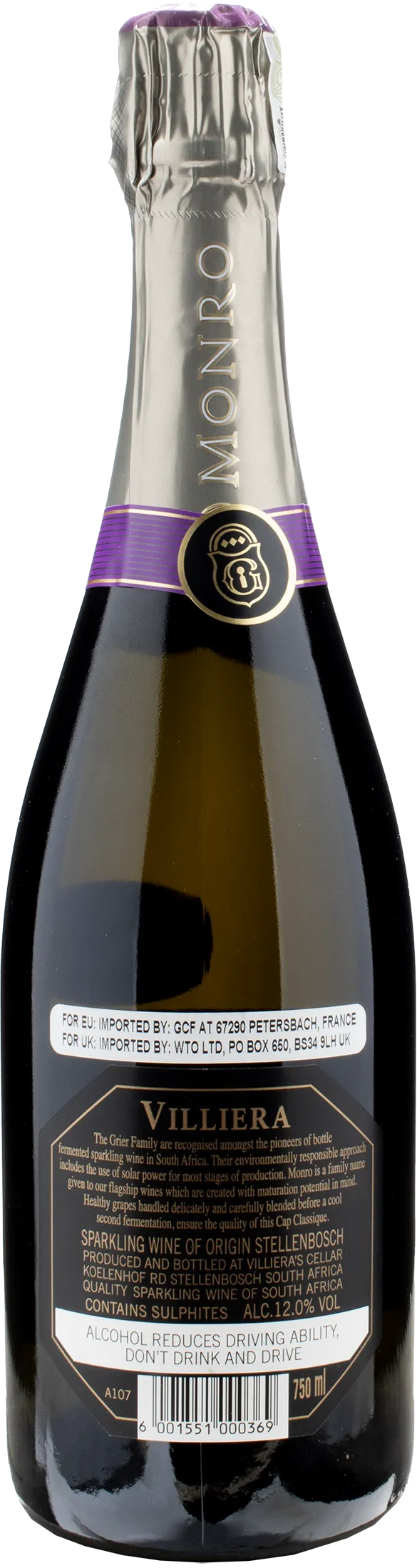Villiera Wines Cap Classique Monro 2016