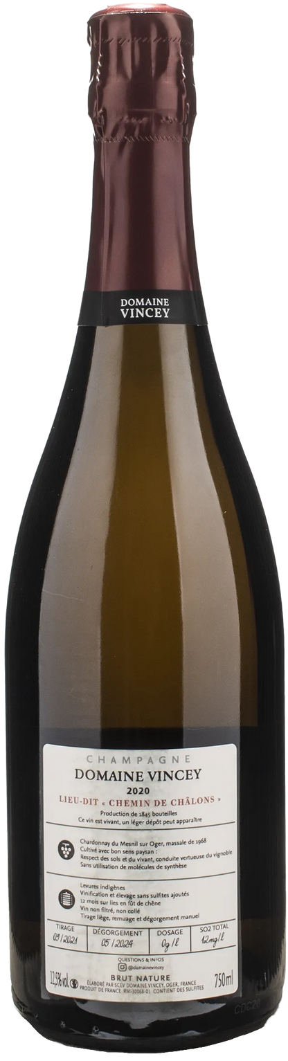 Vincey Champagne Grand Cru Chemin de Chalons 2020