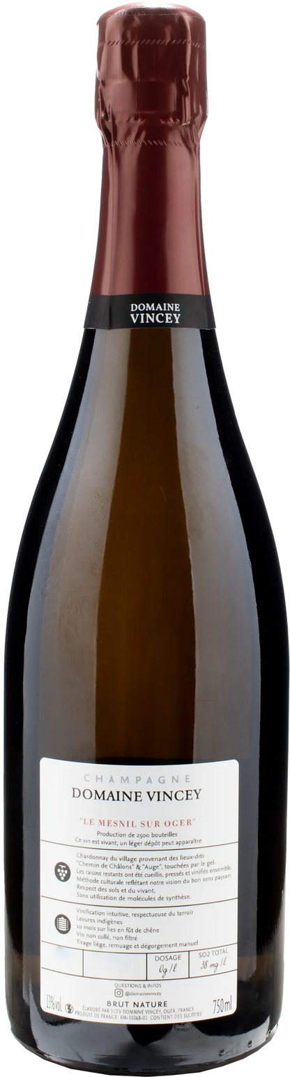 Vincey Champagne Grand Cru Le Mesnil sur Oger Brut Nature 2019