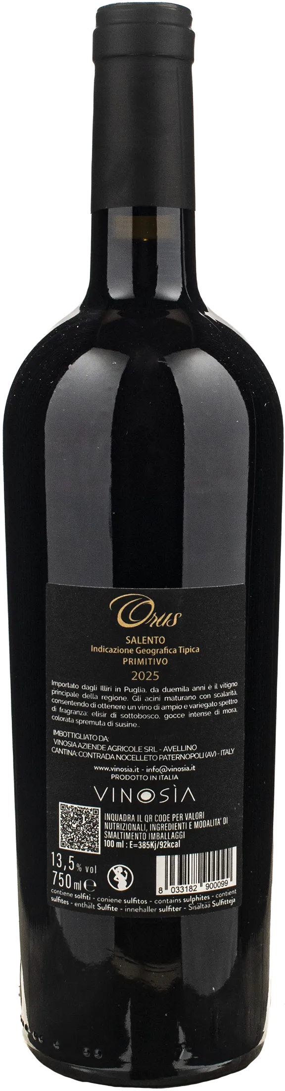 Vinosia Primitivo del Salento Orus 2025