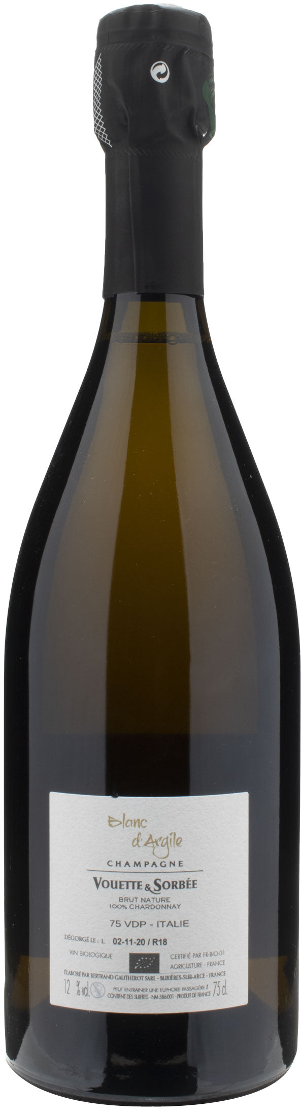 Vouette et Sorbée Champagne Blanc d'Argile Brut Nature