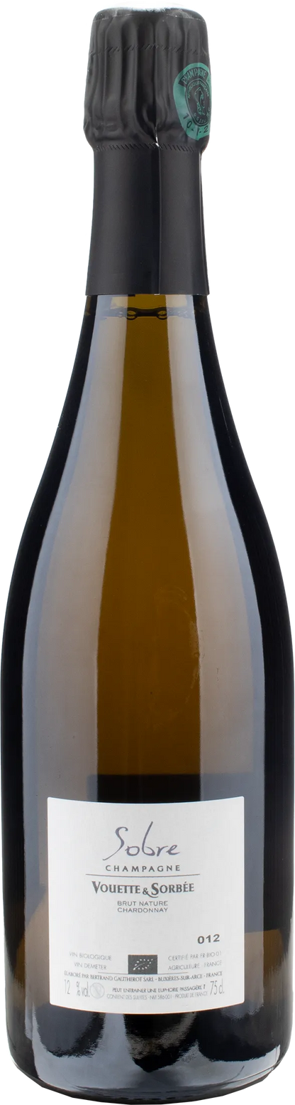 Vouette et Sorbee Champagne Blanc de Blancs Sobre Brut Nature 2014
