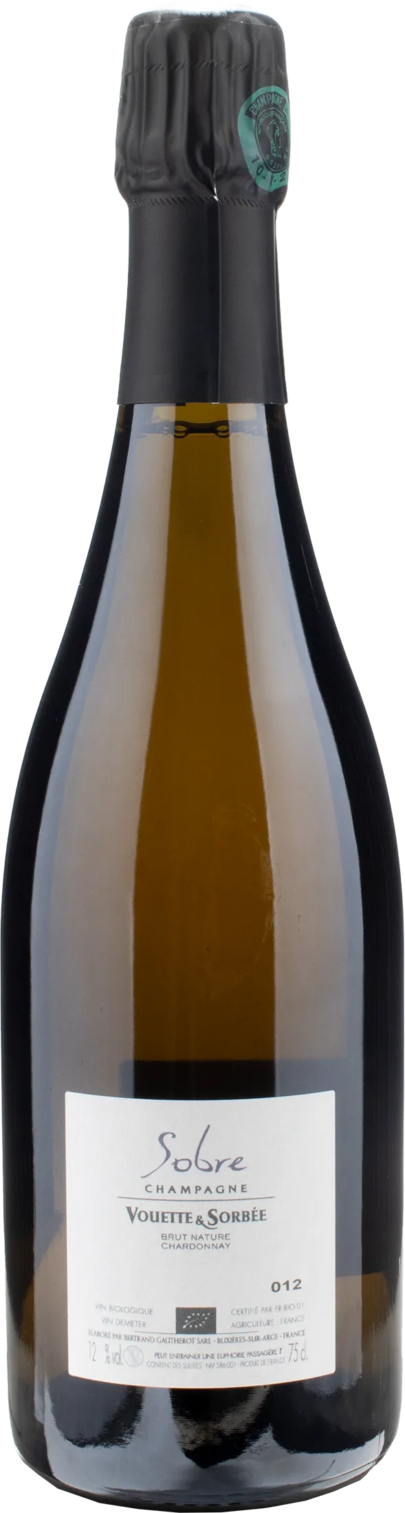 Vouette et Sorbee Champagne Blanc de Blancs Sobre Brut Nature 2014