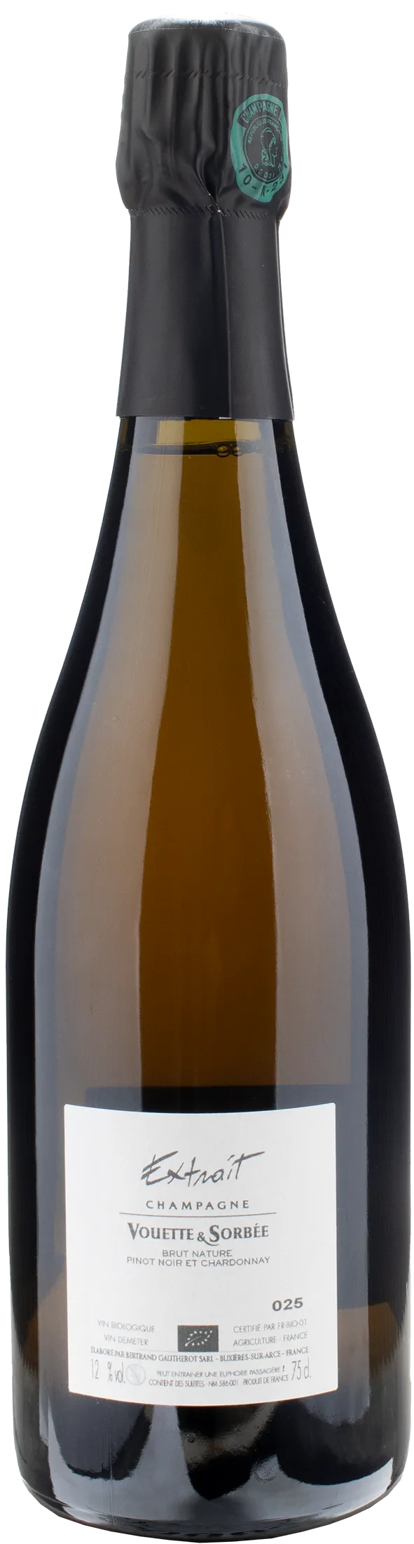 Vouette et Sorbee Champagne Extrait Brut Nature 2014