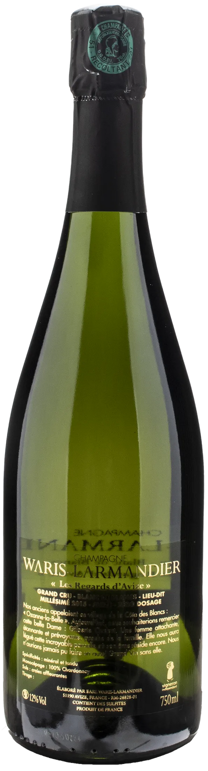 Waris Larmandier Champagne Grand Cru Blanc de Blancs Avize Les Regards d'Avize Zero Dosage 2015