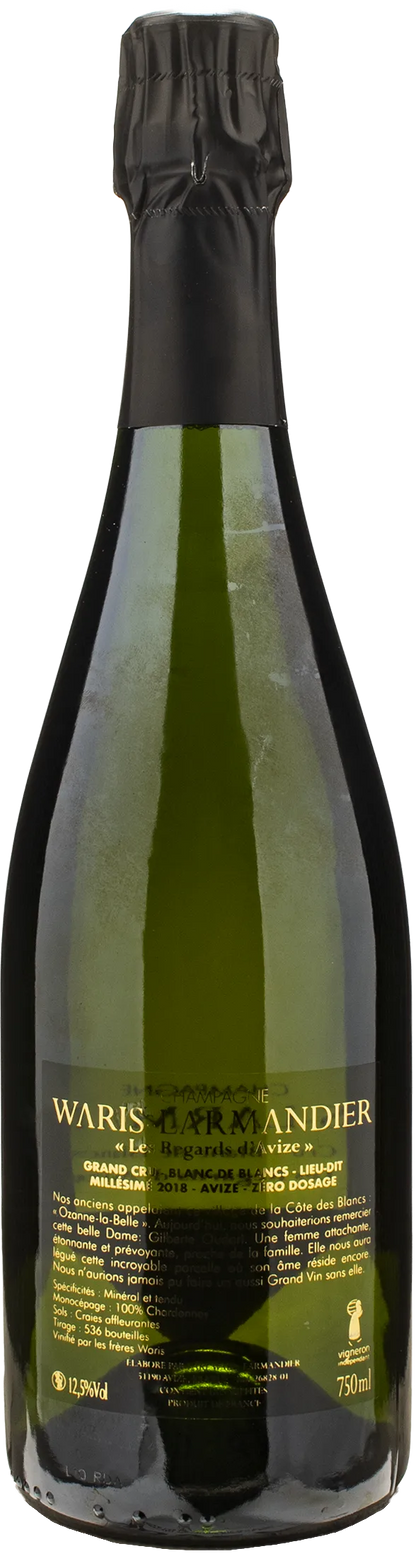 Waris Larmandier Champagne Grand Cru Blanc de Blancs Avize Les Regards d'Avize Zero Dosage 2018