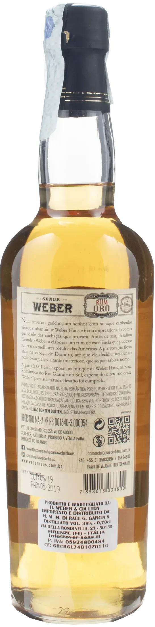 Weber Haus Senor Gold Rum 0.7L