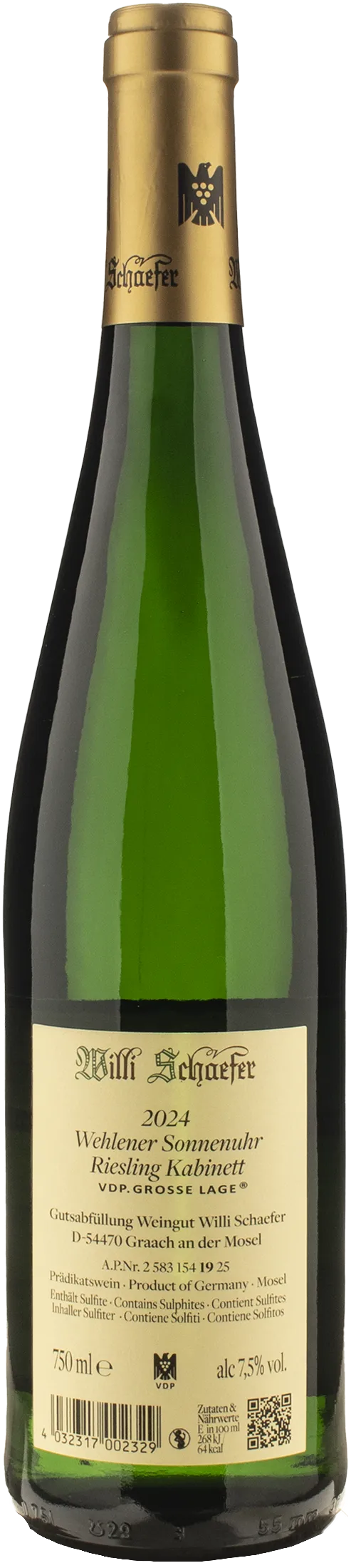 Willi Schaefer Wehlener Sonnenuhr Riesling Kabinett 2024