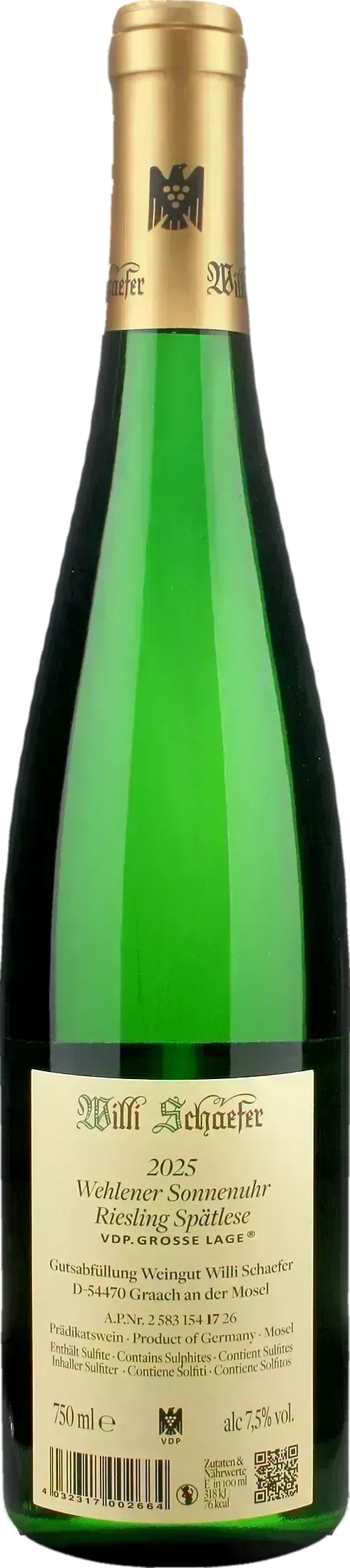 Willi Schaefer Wehlener Sonnenuhr Riesling Spatlese 2025