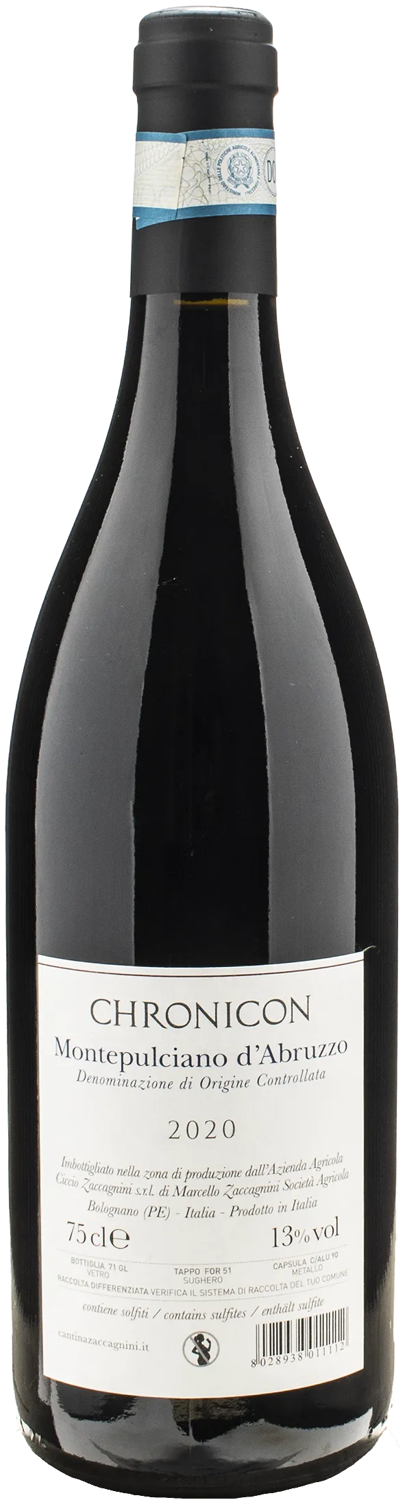 Zaccagnini Montepulciano d'Abruzzo Chronicon 2020