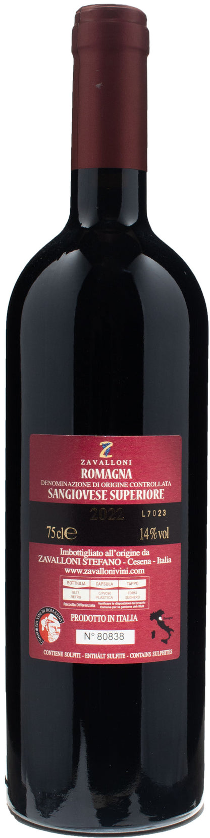 Zavalloni Romagna Sangiovese Superiore 2022