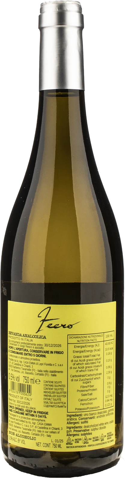 Zeero Extra Dry Sugar Free Zero Alcol Bianco