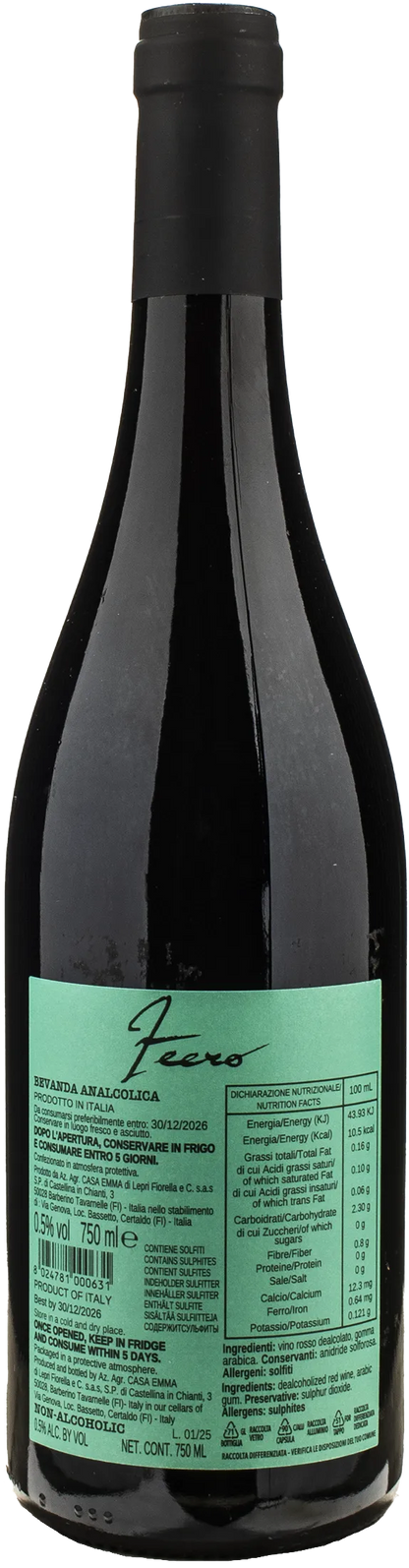 Zeero Sangiovese Sugar Free Rosso Zero Alcol