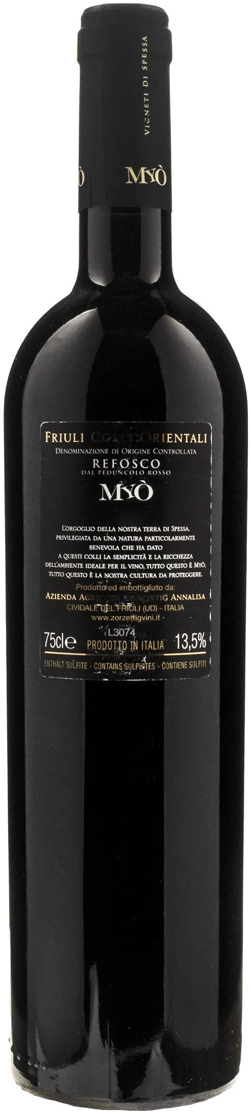 Zorzettig Myo Refosco dal Peduncolo Rosso 2019
